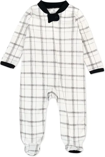 Vista 12 de HonestBaby Baby-Boys Classics Sleep & Play Footed One-piece Pajama Sleeper 100% Organic Cotton Raya Negrita Rojo Blanco Blu