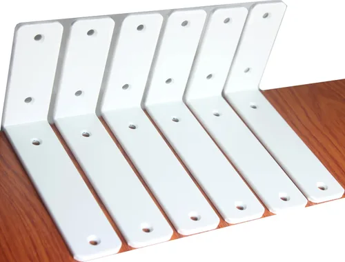 Vista 48 de Paquete de 2 soportes de estante en L de 6 pulgadas de largo x 4 pulgadas de alto x 1.5 pulgadas de ancho, 5 mm de grosor, soportes de estante