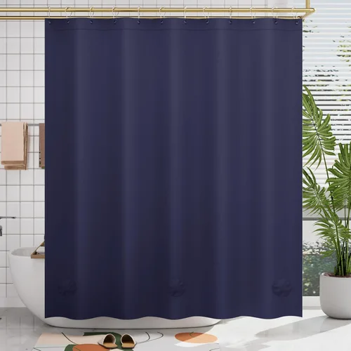 Vista 14 de AmazerBath Cortina de ducha larga de 36 x 84 pulgadas, cortina de ducha transparente de PEVA grueso resistente, cortina estrecha con 2 piedras