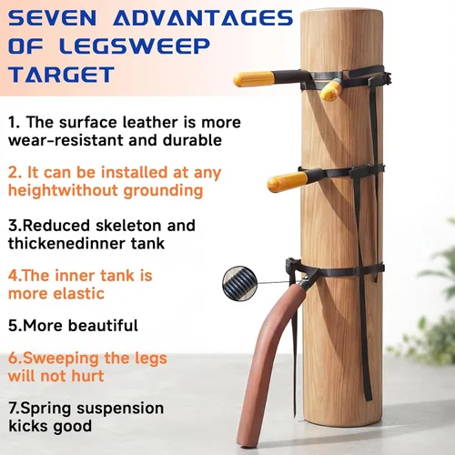 Vista 3 de SYNTECSO Maniquí Wing Chun para entrenamiento de artes marciales, 3 modelos disponibles, montado en la pared o portátil para árbol u objetos blandos