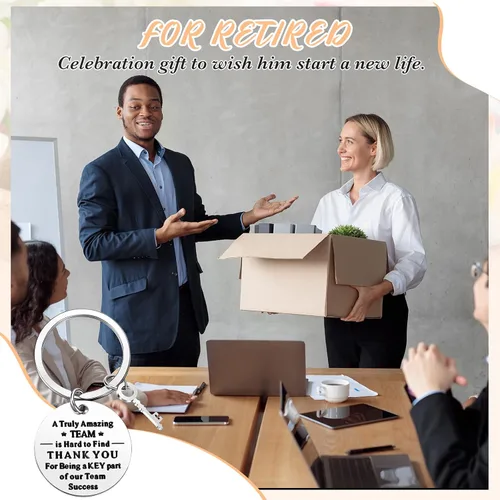 Vista 6 de 72 piezas de regalos de agradecimiento a granel para empleados del equipo, 24 llaveros inspiradores para compañeros de trabajo, 24 bolsas de organza
