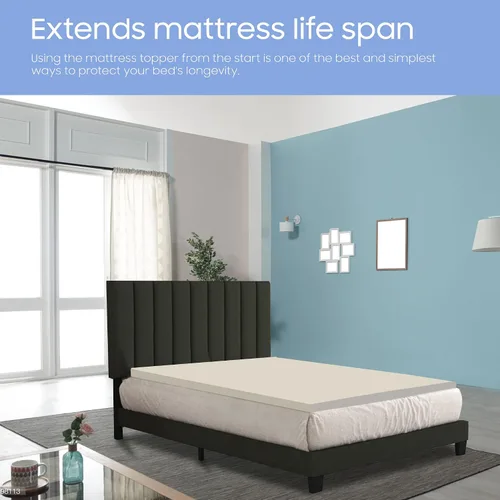 Vista 4 de Greaton Cubrecolchón de espuma de 2 pulgadas con soporte corporal perfecto, cubrecama cómodo y suave para una máxima relajación, mejora el dolor