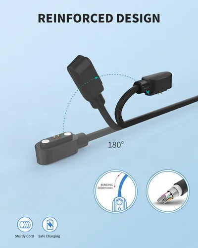 Vista 6 de Cargador de reloj inteligente para Hingso IDW19 2 pies/23.6 in 2 pines USB Cable de carga magnético portátil para Hingso IDW19