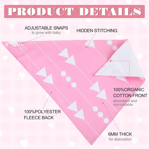 Vista 4 de Janmercy Paquete de 5 baberos tipo bandana para adultos, extra grandes, suaves, ajustables, absorbentes, para mujeres, necesidades especiales