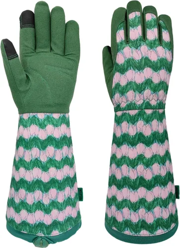Vista 17 de Guantes Largos de Jardinería, Resistentes a Espinas y Pinchazos, Guantes Protectores para Rosas y Cactus para Jardinero, Regalos