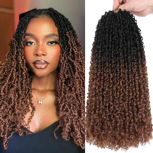 Vista 28 de COOKOO 6 pulgadas 8 paquetes Cabello de Ganchillo Pre-enrollado Yanky Twist para Mujeres Negro Natural Mini Passion Twists Pre-retorcido Cabello