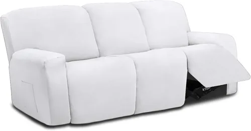Vista 90 de Easy-Going - Funda elástica de microfibra para sofá reclinable seccional, suave vellón ajustable a tu sofá de 2 cuerpos, lavable, protector
