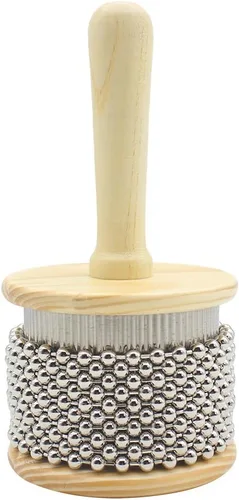 Vista 2 de Instrumento de percusión de madera Cabasa Hand Shaker con cuentas de metal para banda de aula 3.4