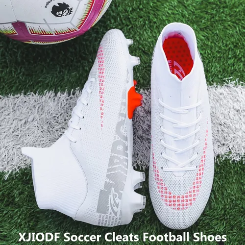 Vista 7 de XJIODF Men's AGFG Soccer Cleats Football Shoes High-Tops Lace-Up Non-Slip Spikes