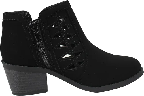 Vista 3 de Soda Botines de tacón grueso apilado lateral con corte triangular para niña