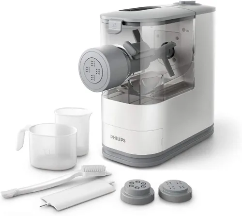 Vista 4 de Philips - Máquina compacta para pasta y fideos con 3 platos intercambiables en forma de pasta, color blanco + kit de forma de accesorio 4 en 1