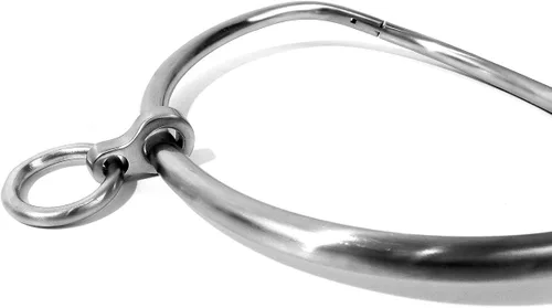 Vista 2 de Cuffstore Gargantilla de acero inoxidable con cierre de 14 pulgadas con anillo, Acero inoxidable satinado, no conocido