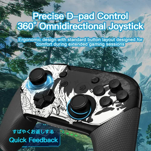Vista 6 de Dritrip Wireless Pro Controller Compatible with SwitchSwitch LiteSwitch OLED, Switch Remote Gamepad with Joystick, Double Vibration, Wake-up and