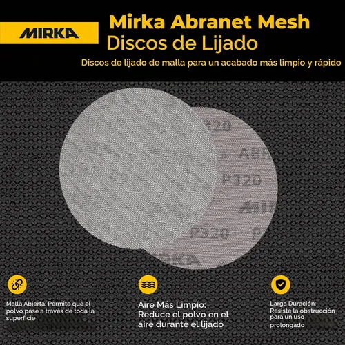 Vista 4 de Mirka Abranet - Disco de red de 5 pulgadas, grano 80, discos de lija con gancho y bucle, 50 unidades, 9A-232-080