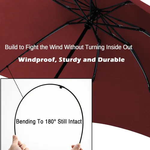 Vista 4 de LANBRELLA Compact Reverse Folding Umbrella Auto Windproof Travel Umbrella