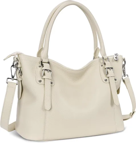 Vista 10 de HESHE - Carteras y bolsos de cuero genuino para mujer, bolso de mano, bolso de hombro, bolso de asa superior, bolso cruzado, bolso tipo morral