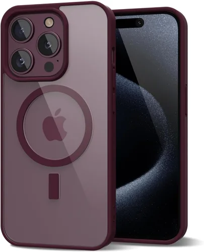 Vista 154 de oakxco Funda magnética transparente compatible con Magsafe, bonita funda delgada y transparente de poliuretano termoplástico no amarillenta, carcasa