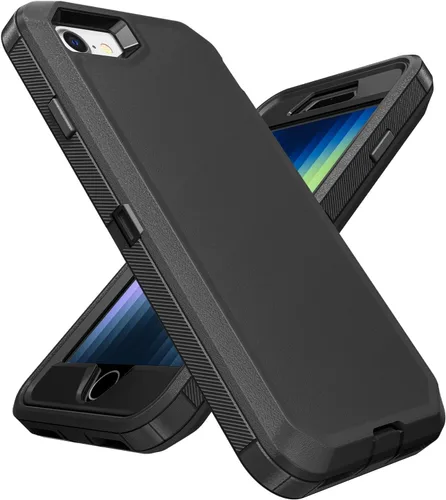 Vista 8 de Jelanry Funda para iPhone SE 2022/2020, para iPhone 8/7, Resistente de Servicio Pesado Rugosa a Prueba de Golpes de Doble Capa Carcasa Protectora