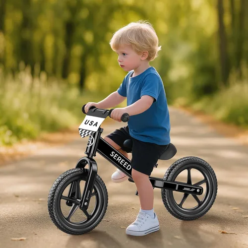 Vista 9 de SEREED Bicicleta de equilibrio para niños de 2 años, regalo para niños de 2 Negro