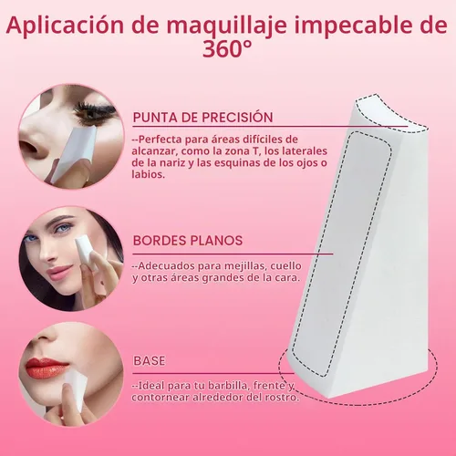 Vista 5 de Fauxomor 108 piezas de nuevas esponjas de maquillaje cuñas para base facial, esponja cosmética triangular sin látex para aplicación y mezcla sin