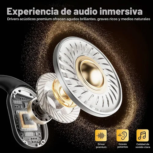 Vista 7 de Auriculares de Conducción Ósea Inalámbricos Bluetooth 5.4, Auriculares para Dormir de 0.8g con Micrófono HD/Control Táctil/Llamadas Claras