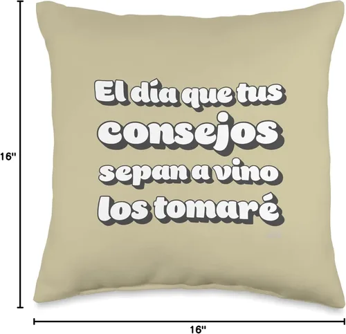 Vista 4 de WAQ World El día que Tus consejos sepan a vino Los tomaré - Almohada (16 x 16 pulgadas), multicolor
