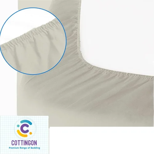 Vista 4 de Sábana bajera ajustable de tamaño para catre de 30" x 75", 100% algodón egipcio, perfecta para literas de campamento/casas rodantes/camas de Gris