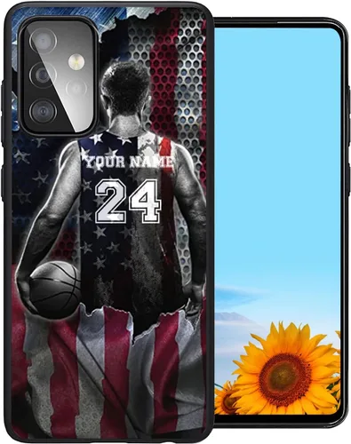 Vista 2 de Funda de goma personalizada con nombre del jugador de baloncesto con nombre de la bandera de Estados Unidos para iPhone 16, 15, 14, 11, 12, 13, XR