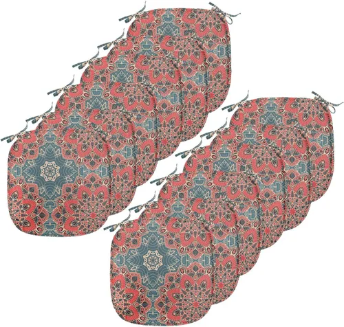 Vista 170 de Ambesonne Flamingo - Cojín de asiento para silla, diseño de fantasía exótica con elementos de vida silvestre hawaiana en colores pastel, acolchado