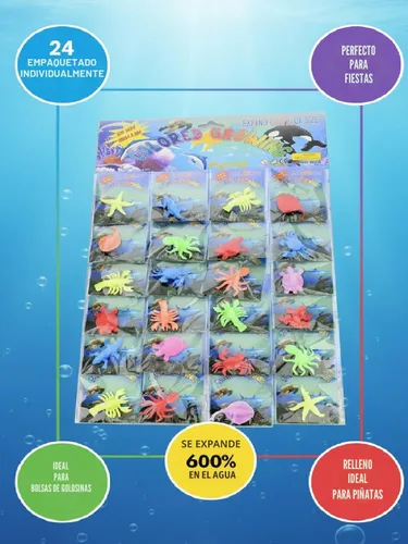 Vista 5 de Paquete de 24 Criaturas de Vida Marina Sensoriales de Gelatina que Crecen en Agua, Increíbles, Divertidas, Educativas, Juguete de Aprendizaje