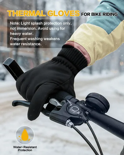 Vista 3 de Guantes de invierno para pantalla táctil, para correr, senderismo, clima frío, guantes térmicos cálidos resistentes al agua y a la nieve