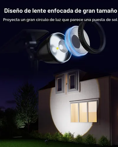 Vista 2 de Proyector de puesta de sol con energía solar al aire libre, impermeable, LED, acento para paisaje, iluminación de elevación para árboles, bandera