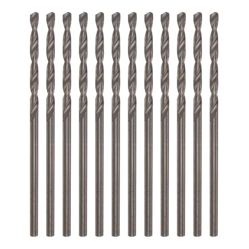 Vista 7 de HARFINGTON 12 brocas de cobalto, 0.039 in, M35 de alta velocidad, de acero de alta velocidad, brocas de vástago recto para metal duro, acero