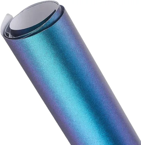Vista 6 de Vinilo Adhesivo Camaleón Morado Galaxia Mate a Azul Claro con Brillo, Rollo de Vinilo Autoadhesivo para Automóvil con Cambio de Color, 11.8'' x