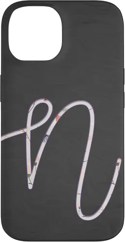 Vista 4 de Carcasa para iPhone 16 con monograma de letra N de plata clara