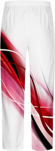 Vista 5 de Yuzhih Straight Leg Pants for Men Elastic Waist 3D Light Print Trouser Oversized Patterned Pants Trendy Leisure Trouser