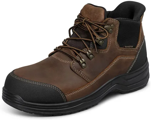 Vista 7 de Orthofeet Botas de trabajo ortopédicas sin cordones para manos libres para hombre Grafito Negro