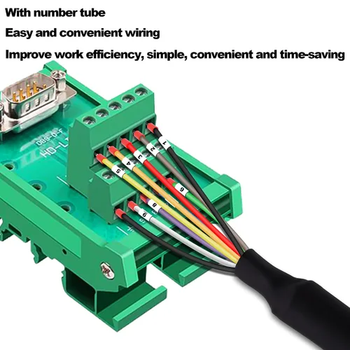 Vista 6 de DB9 conector macho RS232 RS485 9 Pin Serial Port Extension Cable D-SUB 9 Pin a cable desnudo con terminal Breakout -Negro-1M (DB9 macho)