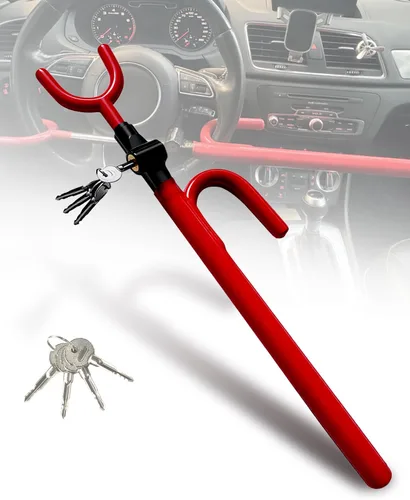 Vista 15 de Bloqueo de Volante Antirrobo de Alta Resistencia para Coche, Abrazadera de Longitud Ajustable, Doble Gancho, Ajuste Universal, Negro