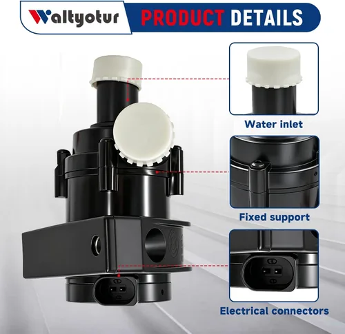 Vista 6 de Bomba de agua de refrigeración auxiliar con enchufe de repuesto para Jetta Golf Passat A3 Q3 TT 2004-2014