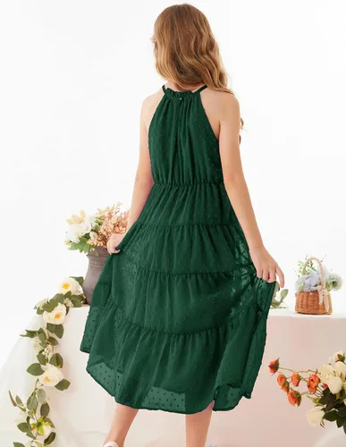 Vista 2 de GRACE KARIN Vestido largo de verano sin mangas para niñas de 5 a 14 años