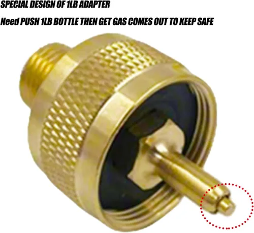 Vista 5 de MENSI Kit convertidor de botellas de tanque de propano de gas con antorcha de malas hierbas, ajuste de 1 libra con 3/8 "NPT, 1/4 "NPT, M12X1.25