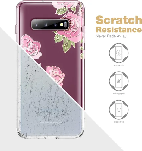 Vista 4 de SURITCH Funda para Samsung Galaxy S10 mejorada, [protector de pantalla antiarañazos integrado] [protección de doble capa] Protección completa