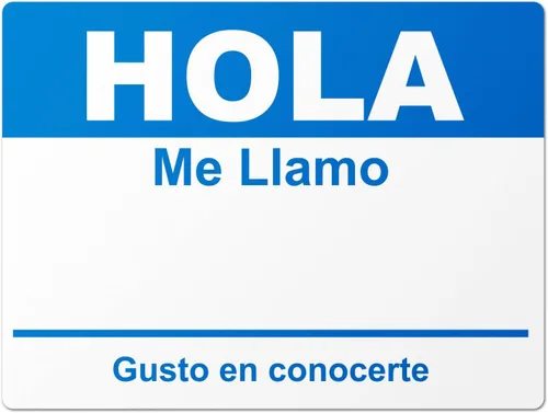 Vista 7 de [100/rollo, 3 rollos = 300 etiquetas] Hola, Me Llamo Equiqueta Adhesivas – Identificación de etiquetas de nombre en español – 4 x 2.3 pulgadas