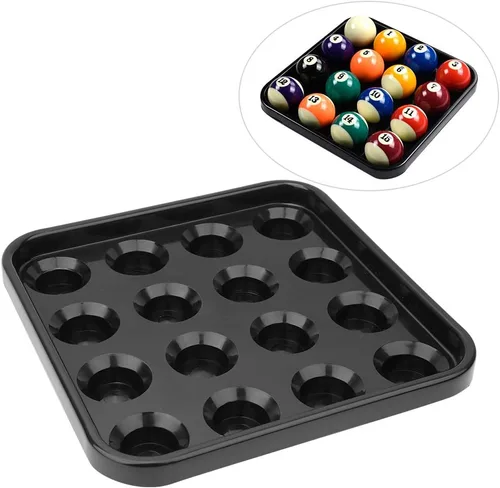 Vista 2 de Almacenamiento de bolas de billar, bandeja de bolas de billar, bandeja de transporte de bolas, accesorios de mesa de billar para 16 bolas, accesorio