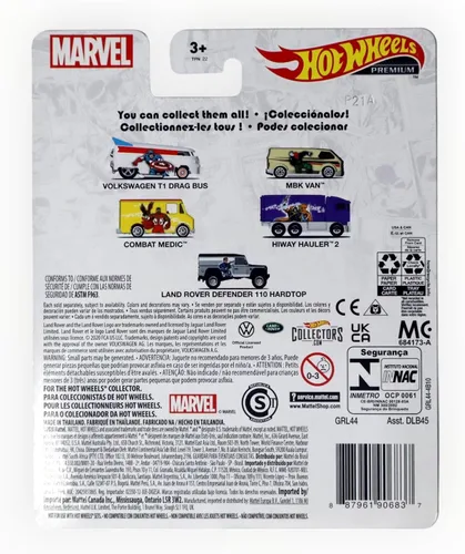 Vista 2 de Hot Wheels Volkswagen T1 Drag Bus, [Blanco] Capitán América 1/5