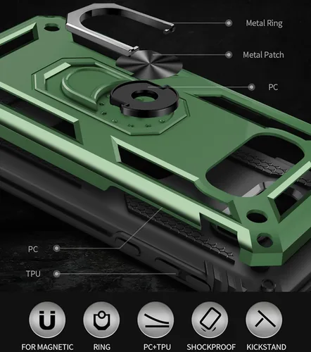 Vista 5 de Funda para Samsung Galaxy S10e: Galaxy S10e con protector de pantalla - Fundas protectoras de grado militar con soporte de anillo de dedo
