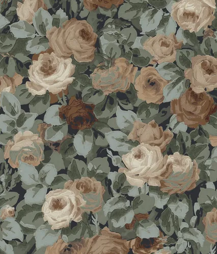 Vista 9 de NextWall Rose Garden Papel Tapiz Floral de Despegar y Pegar (Granate y Albahaca)