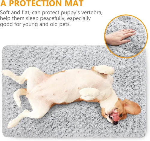 Vista 3 de Cama para Perro Almohadilla de Perrera Lavable Antideslizante Alfombrilla de Jaula para Perros Pequeños y Gatos (24 pulgadas)