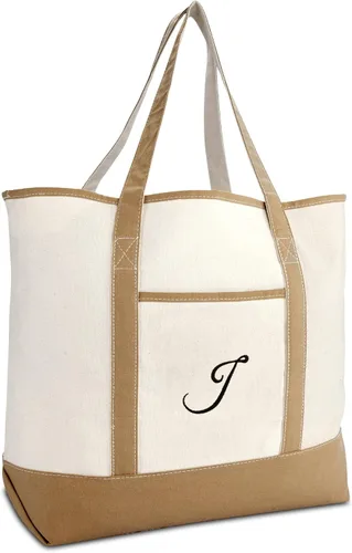 Vista 32 de DALIX Bolso de mano natural para mujer Bolsos de hombro Marrón con monograma Letra A - Z K
